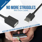 22AWG USB 2.0 Extension Cable - A-Male to A-Female