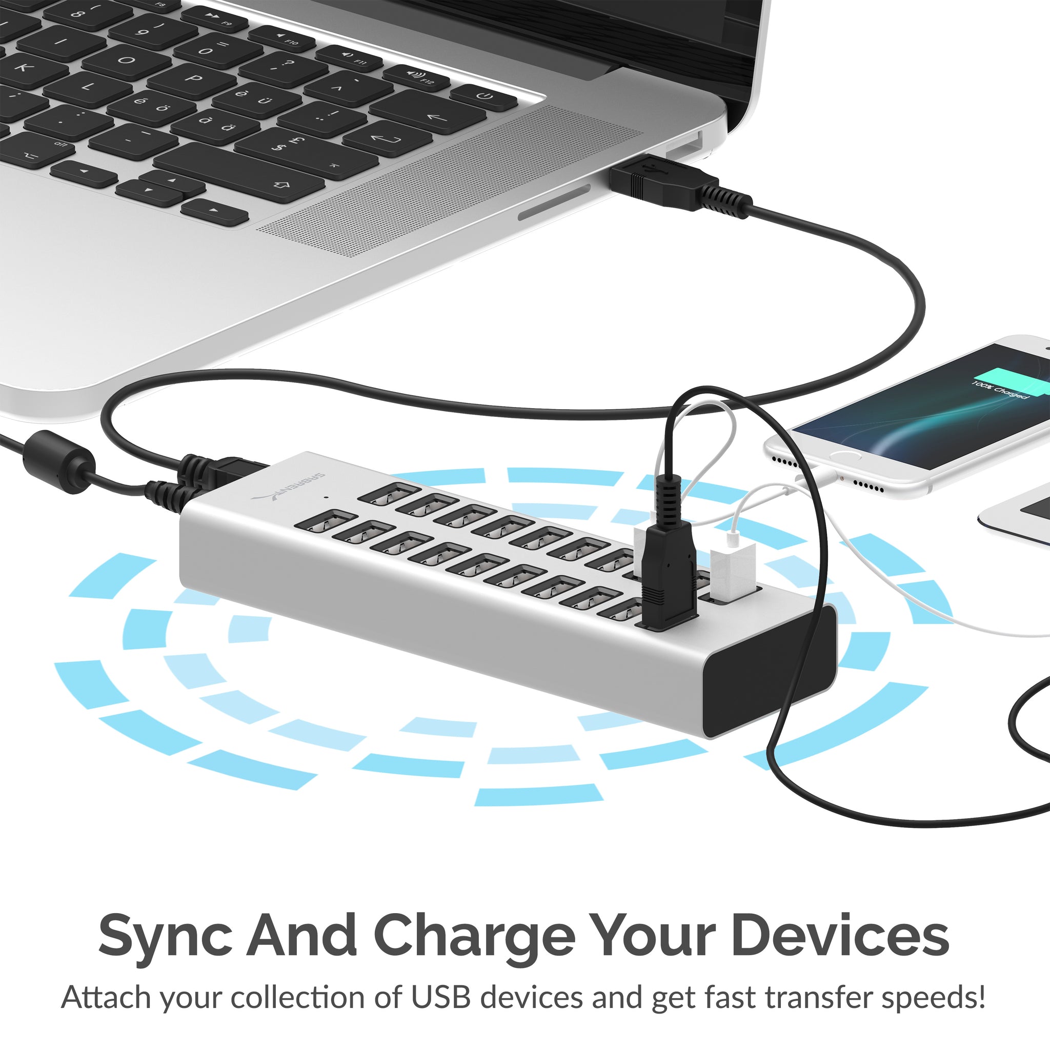 Station de Charge USB 20 Ports avec Alimentation 96W - Peut également Station de Charge USB 20 Ports avec Alimentation 96W - Peut également